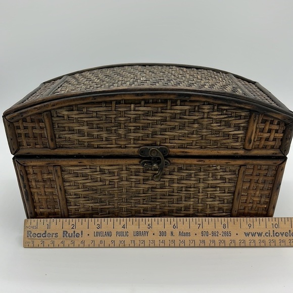 WOVEN WOODEN BROWN DECOR BOX - Picture 10 of 11